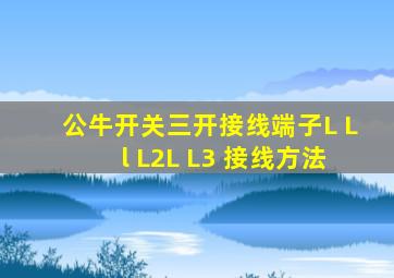 公牛开关三开接线端子L Ll L2L L3 接线方法